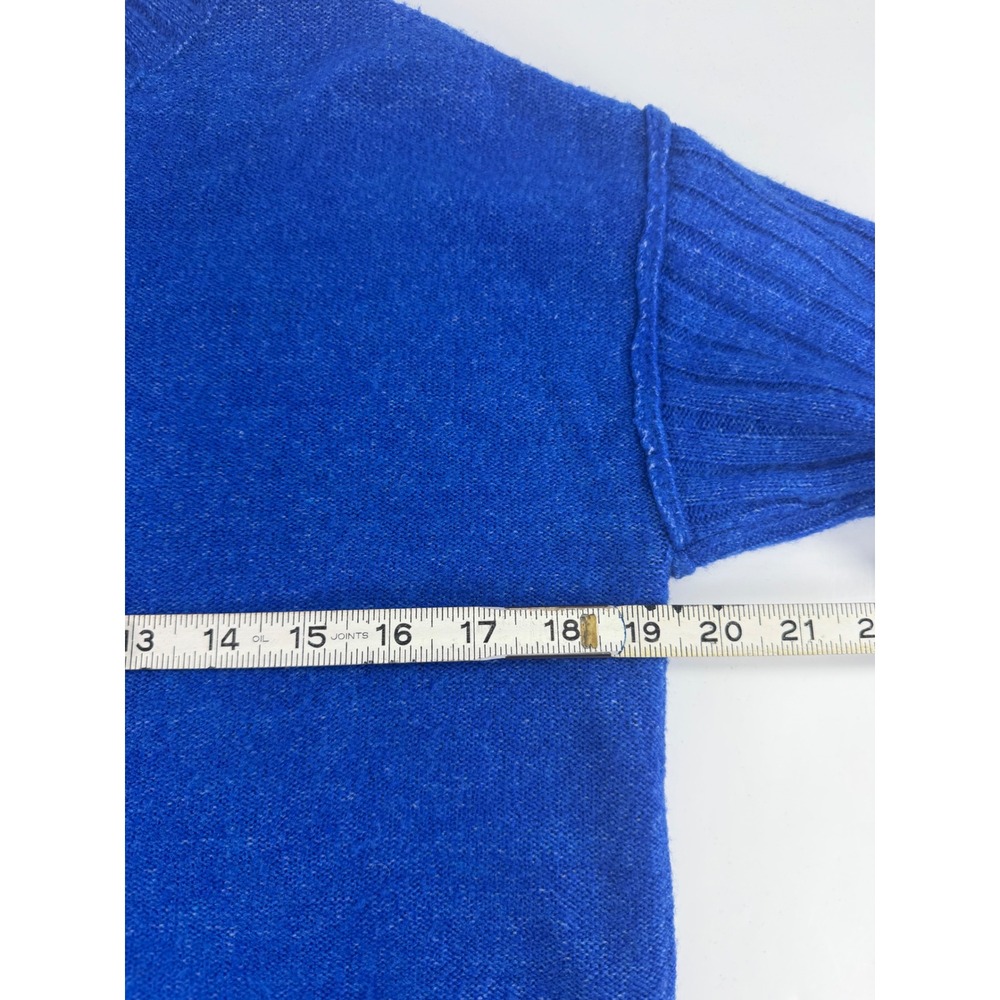 Margeaux & Ellie Women Cobalt Blue Mock Neck Ribbed Knit Sweater Small - Picture 4 of 4